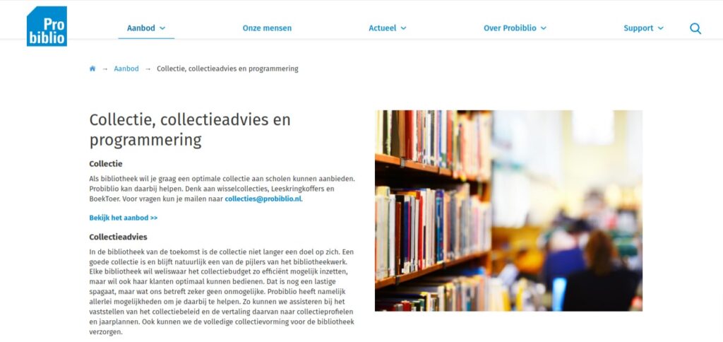 Screenshot Collectie-collectieadvies-en-programmering-Probiblio.