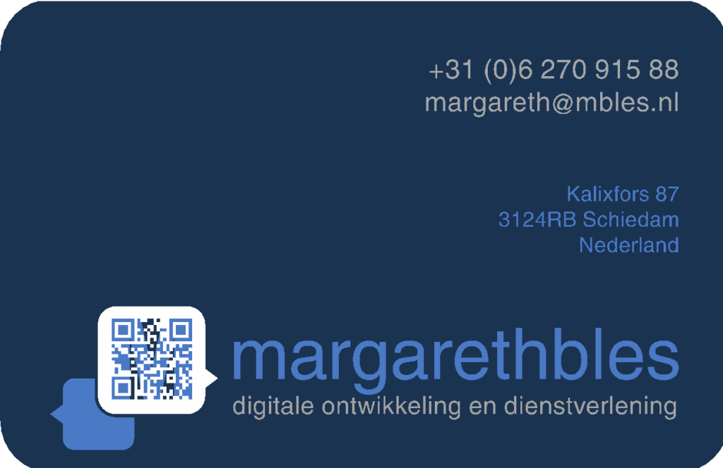 Naamkaartje margarethbles ontworpen door Jan Belon.